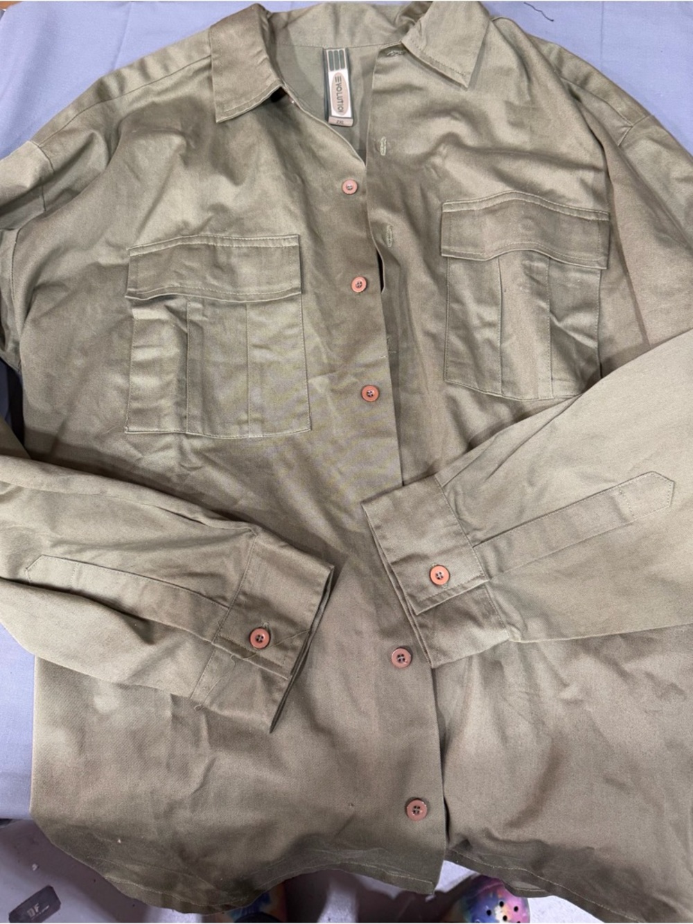 Revolution Olive Green Men’s Casual Button-Down Shirt
